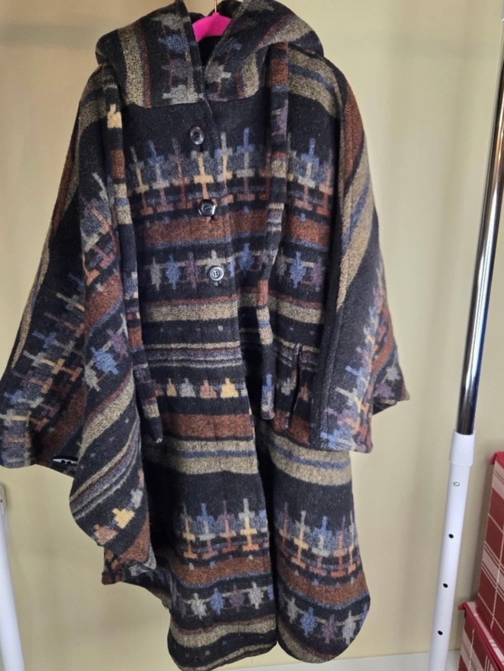 Luba Vintage 100% Wool Poncho
